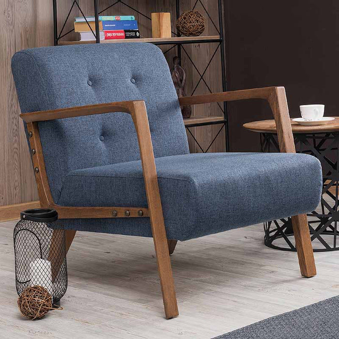 beanomart Chairs - Blue, armchair fabric, 67 x 76 x 78 cm