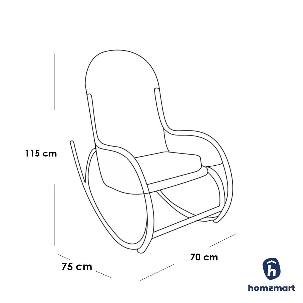 Beech Wood and Linen Rocking Chair - Beige