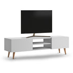 beanomart TV Units - White, TV cabinet melamine, 150 x 32 x 46 cm