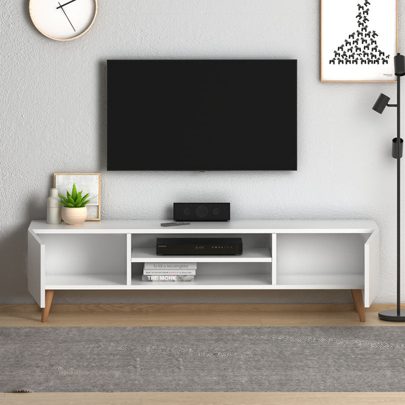 beanomart TV Units - White, TV cabinet melamine, 150 x 32 x 46 cm