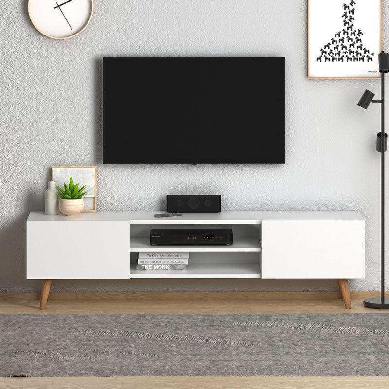 beanomart TV Units - White, TV cabinet melamine, 150 x 32 x 46 cm