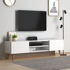 beanomart TV Units - White, TV cabinet melamine, 150 x 32 x 46 cm