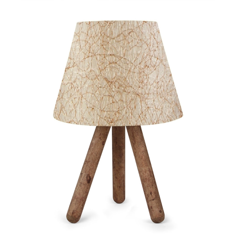 beanomart Table & Desk Lamps - Beige Gold - Brown, Table lamp E27 PVC fabric - wood, 22 x 17 x 33 cm