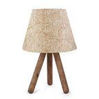beanomart Table & Desk Lamps - Beige Gold - Brown, Table lamp E27 PVC fabric - wood, 22 x 17 x 33 cm