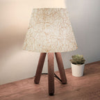 beanomart Table & Desk Lamps - Beige Gold - Brown, Table lamp E27 PVC fabric - wood, 22 x 17 x 33 cm