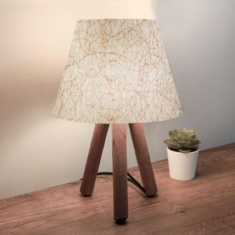 beanomart Table & Desk Lamps - Beige Gold - Brown, Table lamp E27 PVC fabric - wood, 22 x 17 x 33 cm