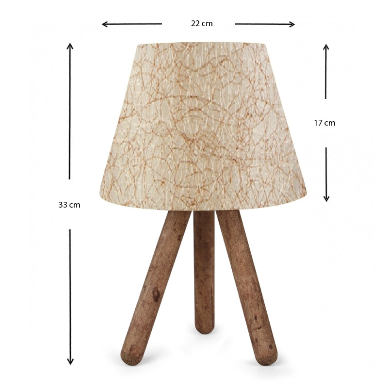 beanomart Table & Desk Lamps - Beige Gold - Brown, Table lamp E27 PVC fabric - wood, 22 x 17 x 33 cm