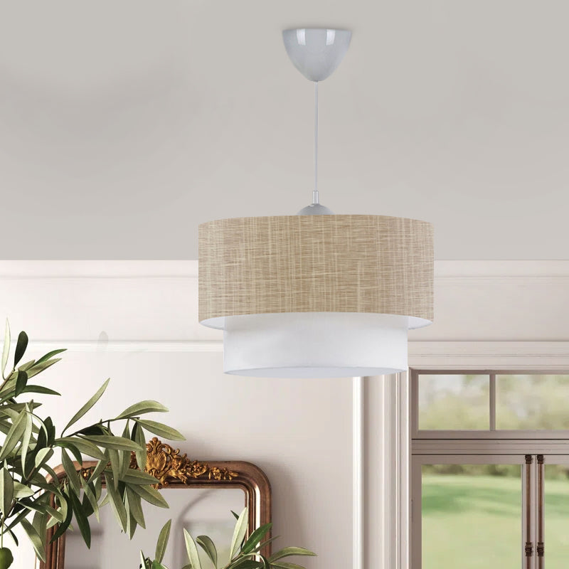 beanomart Ceiling Lights - Beige, Ceiling light E27 fabric single light, 30 x 20 x 55 cm