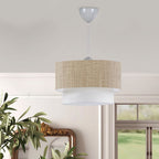 beanomart Ceiling Lights - Beige, Ceiling light E27 fabric single light, 30 x 20 x 55 cm