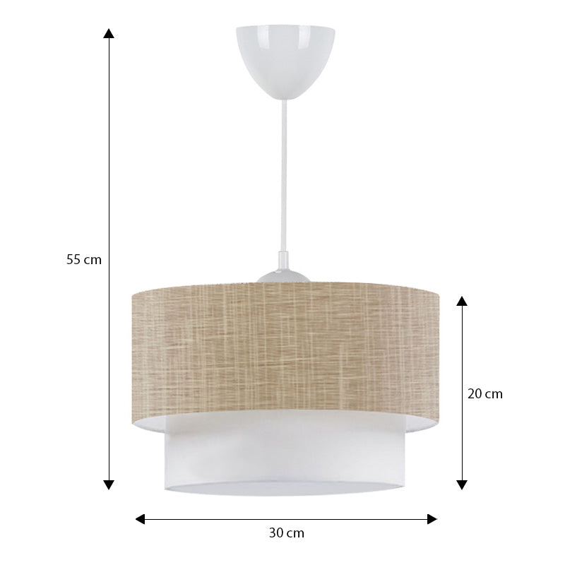 beanomart Ceiling Lights - Beige, Ceiling light E27 fabric single light, 30 x 20 x 55 cm