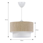 beanomart Ceiling Lights - Beige, Ceiling light E27 fabric single light, 30 x 20 x 55 cm