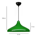beanomart Ceiling Lights - Green, Ceiling lamp E27 metal single light, Ø31 x 100 cm