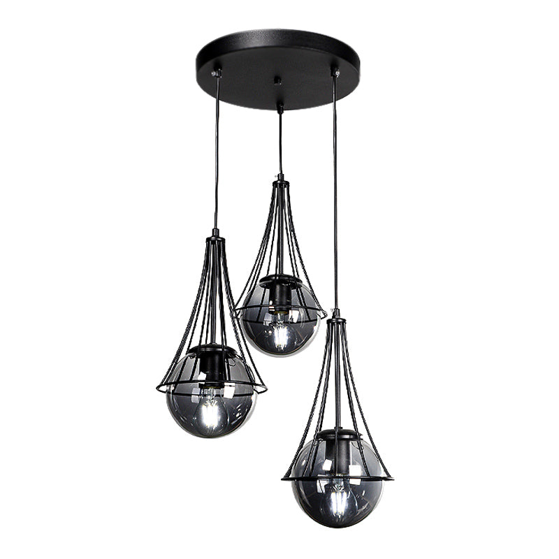 beanomart Ceiling Lights - Black, Ceiling lamp E27 metal three-light, 40 x 40 x 90 cm