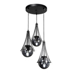 beanomart Ceiling Lights - Black, Ceiling lamp E27 metal three-light, 40 x 40 x 90 cm