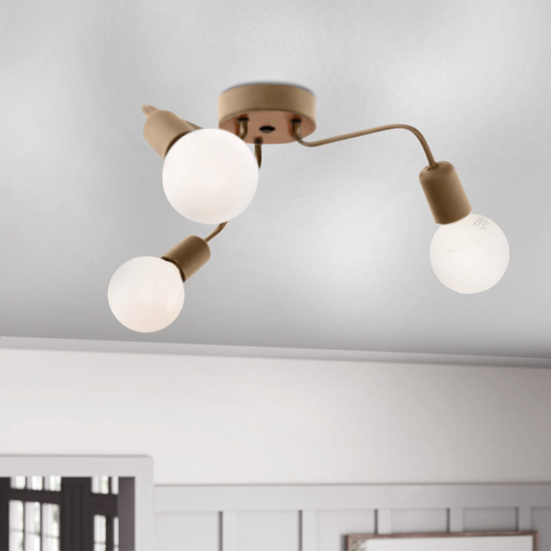 beanomart Ceiling Lights - Gold, Ceiling lamp E27 metal three-light, 44 x 44 x 10 cm