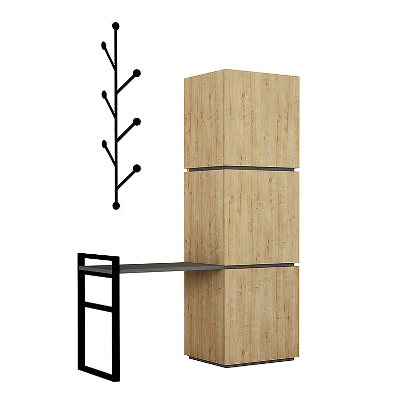 beanomart Entrance Units - Beech, Entrance furniture with hanger natural, 109 x 39 x 149 cm