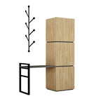 beanomart Entrance Units - Beech, Entrance furniture with hanger natural, 109 x 39 x 149 cm