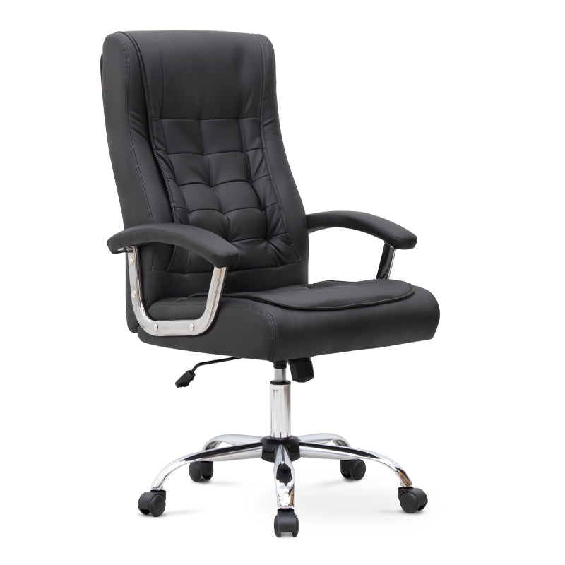 beanomart Office Desks - Black 63X70X112/120Cm, Executive office chair synthetic leather