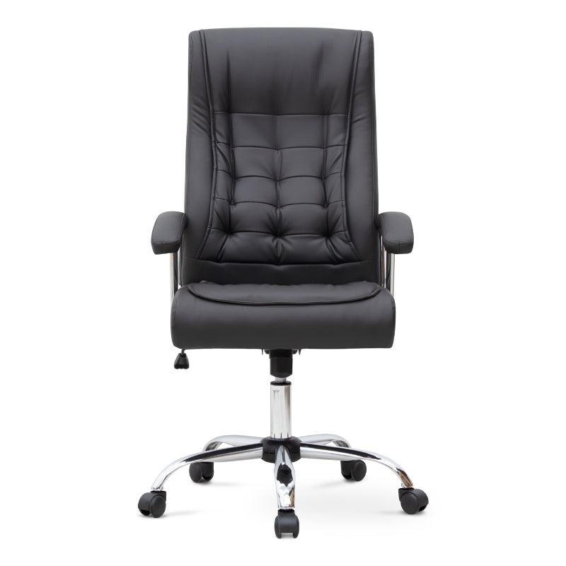 beanomart Office Desks - Black 63X70X112/120Cm, Executive office chair synthetic leather
