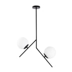 beanomart Ceiling Lights - Black, Ceiling lamp E27 metal - glass two-light, 43 x 15 x 74 cm