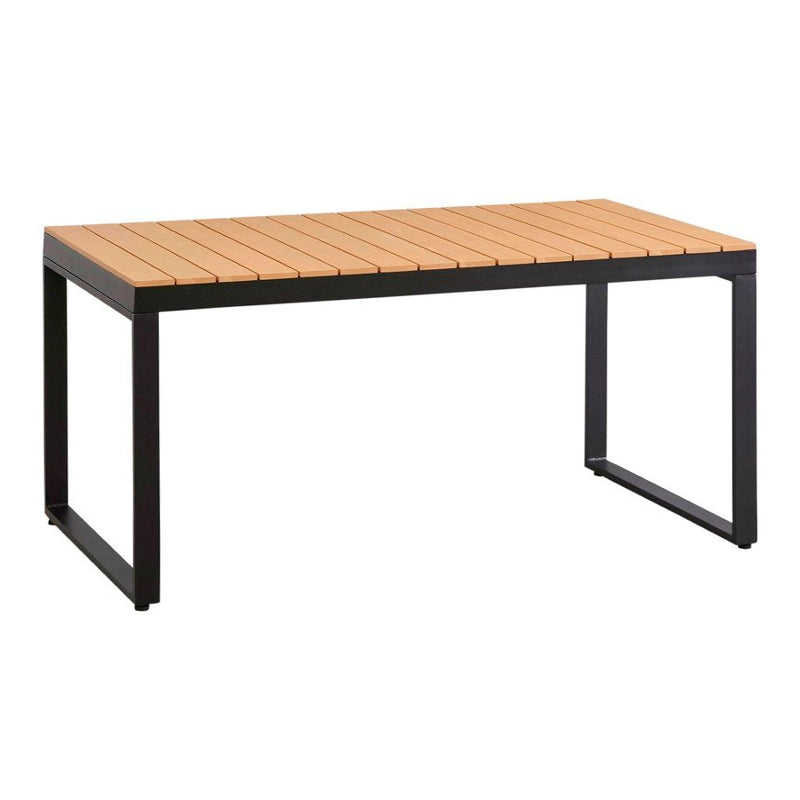 beanomart Dining Tables - Black - Walnut, Garden table metal - wood, 180 x 92 x 75 cm