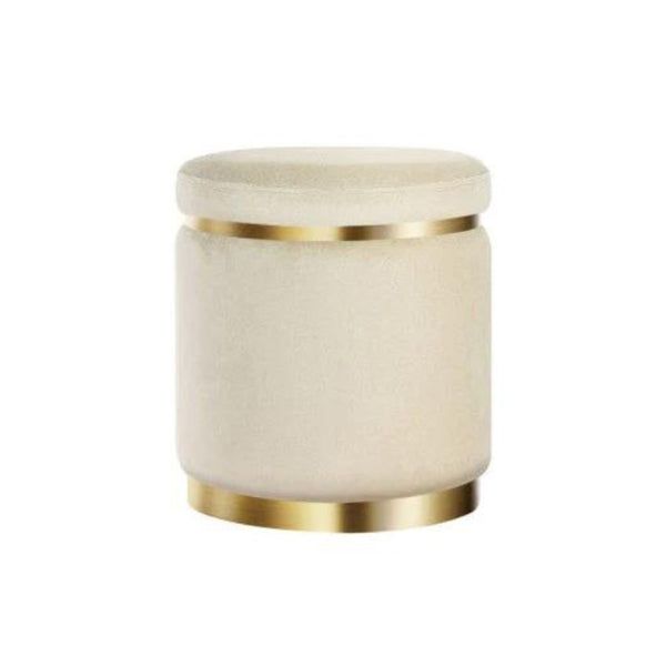 Velvet Pouf - Beige
