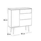 ركنة قهوة ام دي اف بني فاتح - 80×80×30 سم