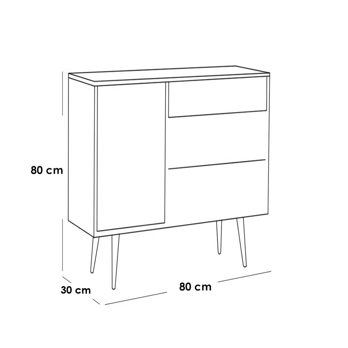 ركنة قهوة ام دي اف بني فاتح - 80×80×30 سم