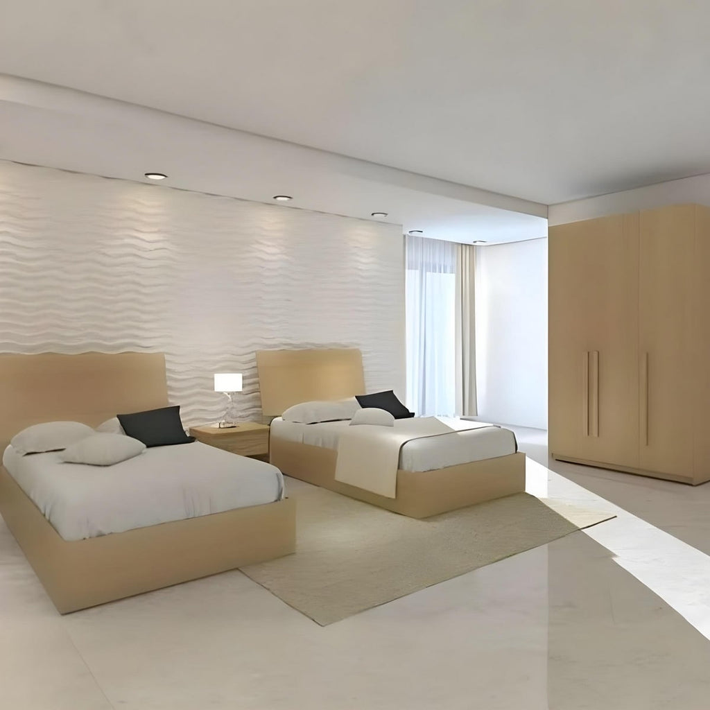 European wood bedroom, 4 pieces - beige
