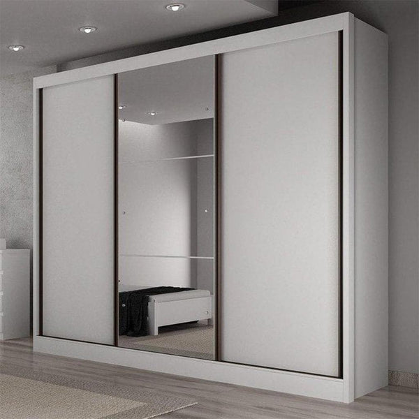 دولاب MDF 3 ضلفة أبيض - 220×230×60 سم
