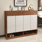 Shoe Rack MDF Brownand White - 110×120×40 cm