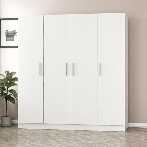 European Union Wooden Wardrobe, 3 Doors, White - 200×160×50 cm