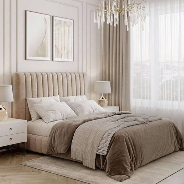 سرير فردي خشب ام دي اف 100x200x120 سم - بيج