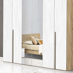 غرفة نوم ام دي اف 5 قطع - بيج و أبيض